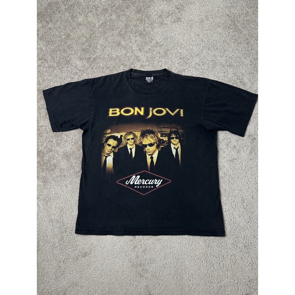 Vintage Mens Tshirt 90s Bon Jovi 'Mercury Records' Crush Never Worn, Size XL